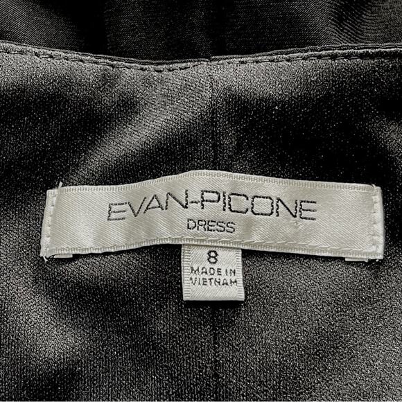 Evan-Picone Sleeveless Black Dress Sugar & Spice Drape Neck Ruffle Detail Size 8 - Picture 7 of 11